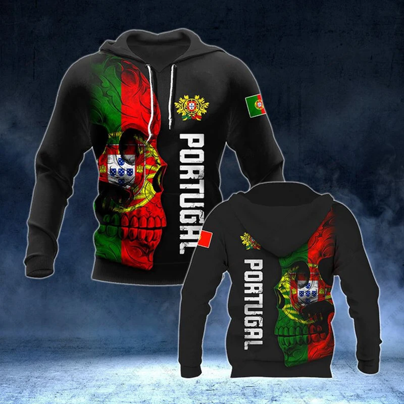 Худи унисекс с надписью Португалия и принтом черепа