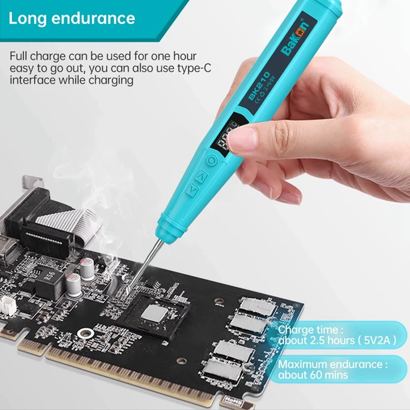Паяльник Bakon с перезаряжаемым литиевым аккумулятором и USB-разъемом