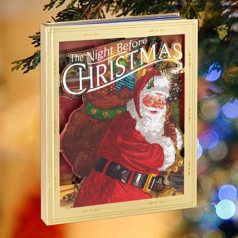 1 шт. рождественская всплывающая музыкальная книга без батареи со светом на канун