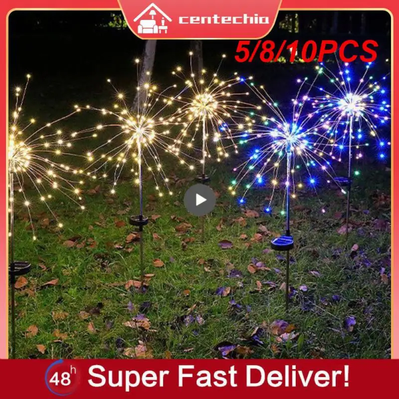 

5/8/10PCS 90/120/150 Led Waterproof Solar Firework Light Outdoor Solar Outdoor Light Led Solar Garden Decorative Lights