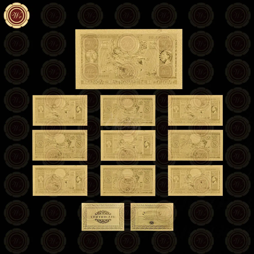 Банкноты Позолоченные в Бельгии 50 100200 фрак 10 шт./набор