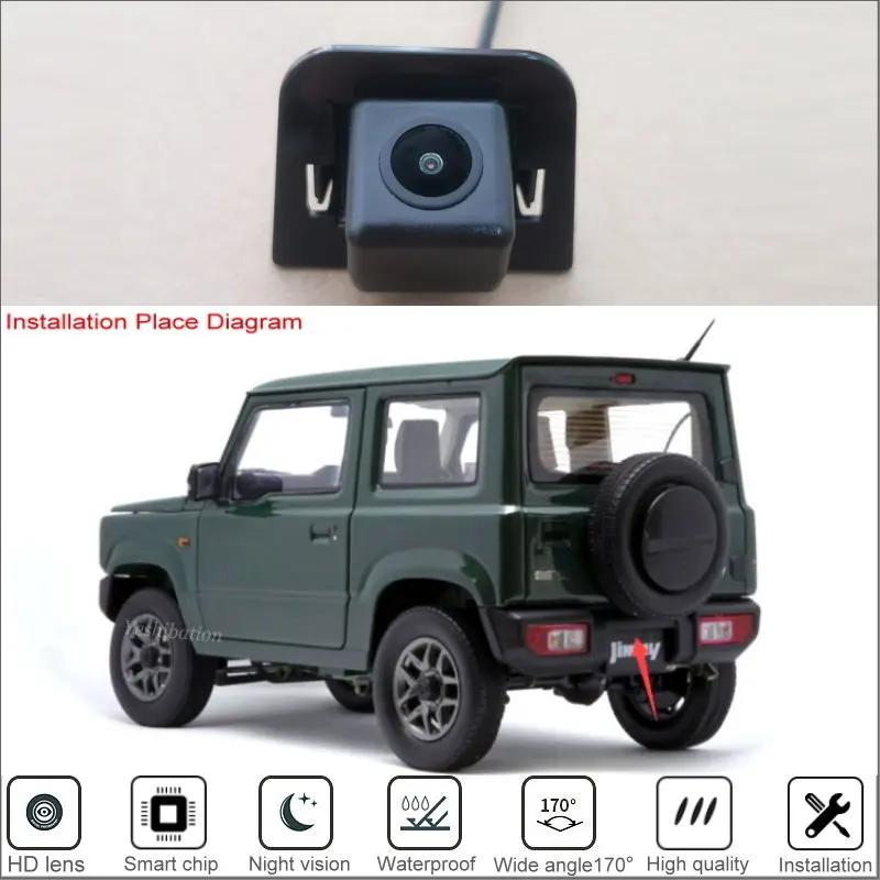 Камера заднего вида для Suzuki Jimny JB64/JB64W/JB74/XC 2018 ~ 2020 2021 2022 2023 HD CCD камера ночного