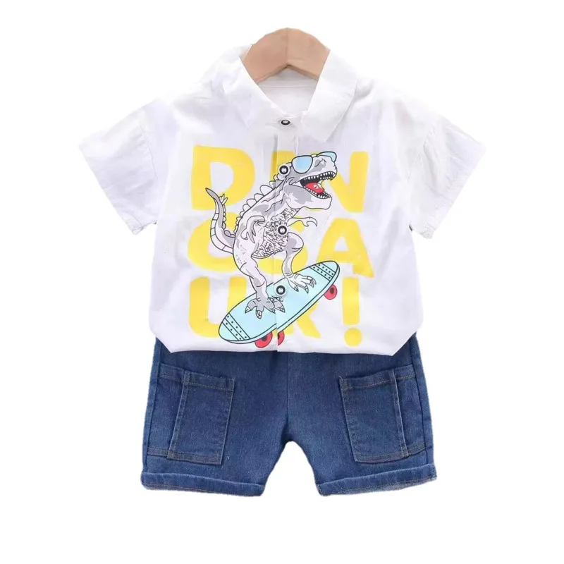 

New Summer Baby Boys Clothes Suit Children Fashion Cartoon Shirt Shorts 2Pcs/Sets Toddler Casual Sports Costume Kids Tracksuits