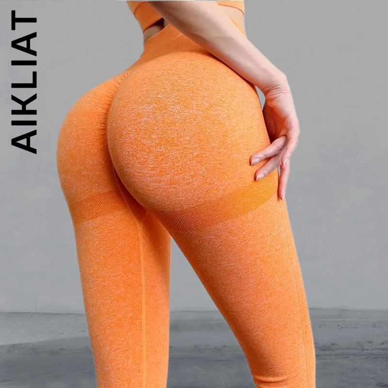 

Aikliat Women Fashion Seamless Tights Fitness Clothing Push Up Sporty Women's Leggings Scrunch Gym Yoga Pants Women Female