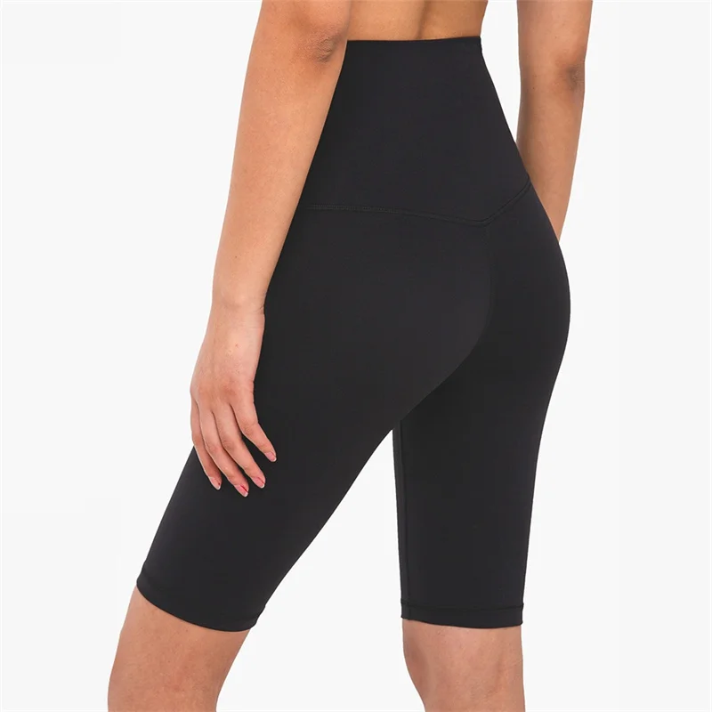 

Luluwomen High Waist Yoga Shorts T-line Tight Nude Shorts Plus Size Soft And Thin Sports Tights Riding Gym Training Sportswear
