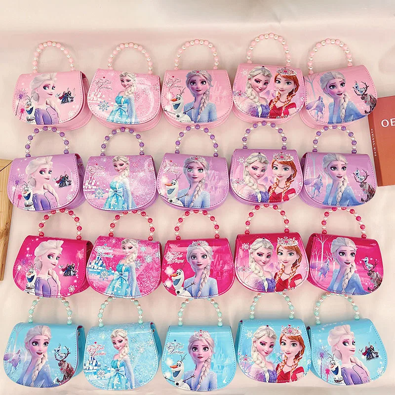 Genuine Disney Shoulder Bags New Frozen Princess Series Handbag Anime Cartoons PU Children Messenger Bag Coin Purse Kids Gifts