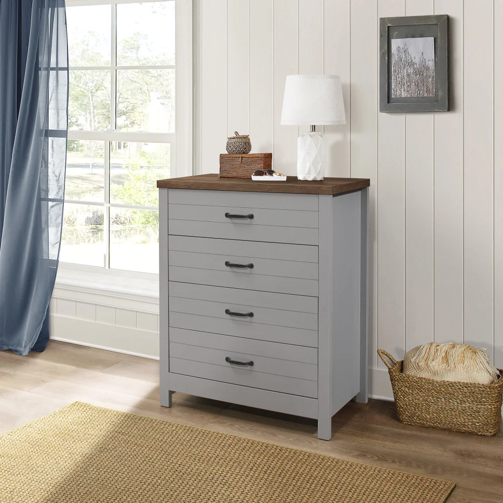 

Lancaster Farmhouse 4-Drawer Dresser, Durable and Strong,93 Lb, By Smvp Living Essentials,18.00 X 31.25 X 38.50 Inches