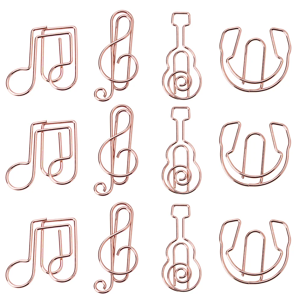 

12pcs Metal Creative Musical Instrument Notes Shaped Paper Clips Mixed Style
