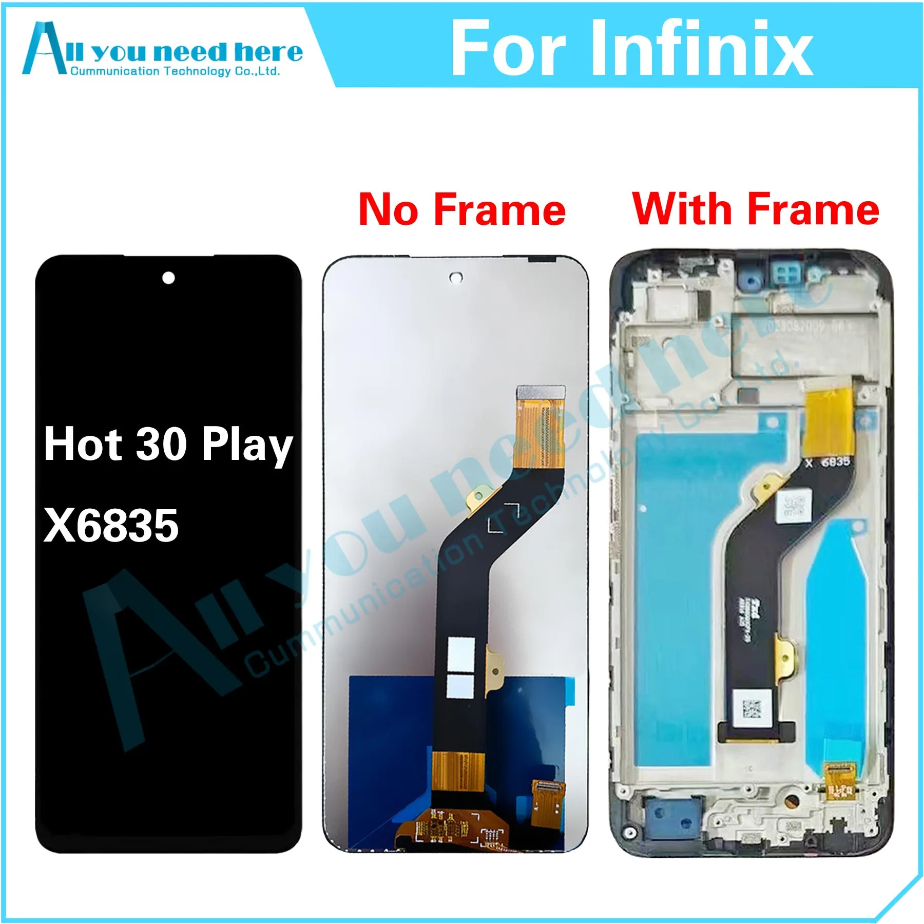 100% тест для Infinix Hot 30 Play NFC X6835 X6835B ЖК-дисплей кодирующий преобразователь
