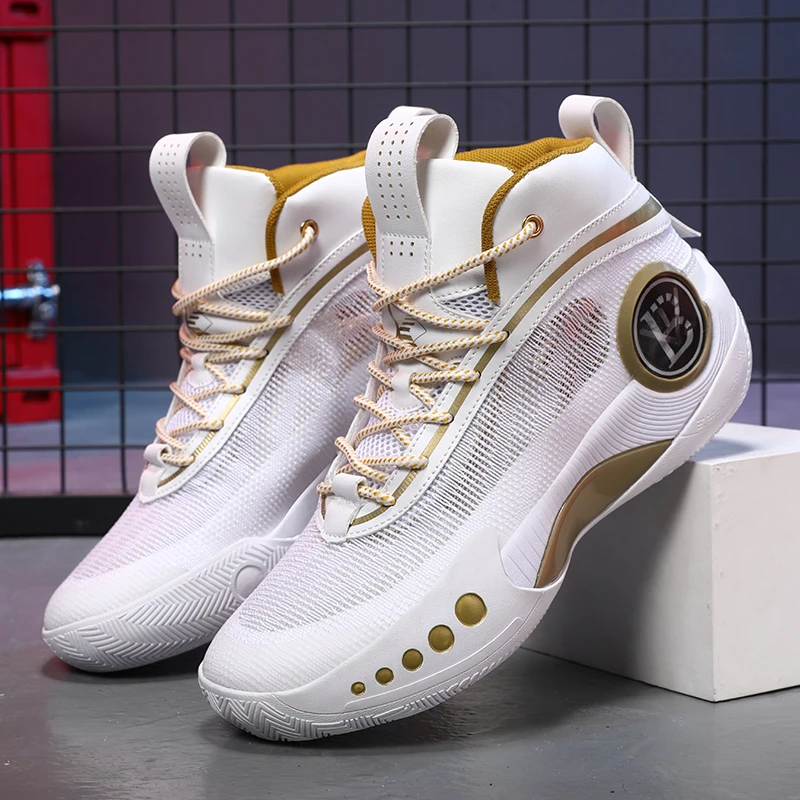 Male High Top Basketball Shoes Plus Size 46 Sport Shoes Men Luxury Brand Boys Gym Shoes Anti Slip Basketball Training Shoes Man