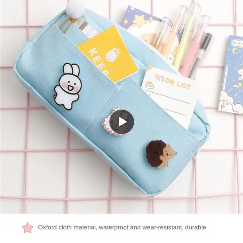 

Pen Bag Multipurpose Cartoon Hand Account Bag Student Canvas Pencilcase Student Stationery School Supplies Storage Bag Portable