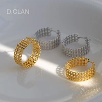 d clan fashion jewelry wide round basic hollow out chain hoop earrings gift for girlfriend ladies women