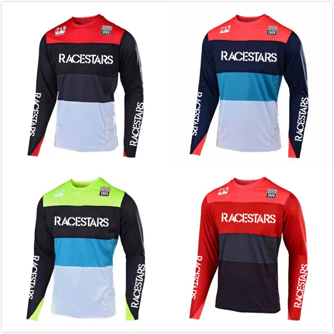 

RACESTARS Real Ropa Ciclismo Moto MTB Jersey Dh Take Custom Motocross Long Sleeve Cycling Jerseys Downhill Wear Shirts Maillot
