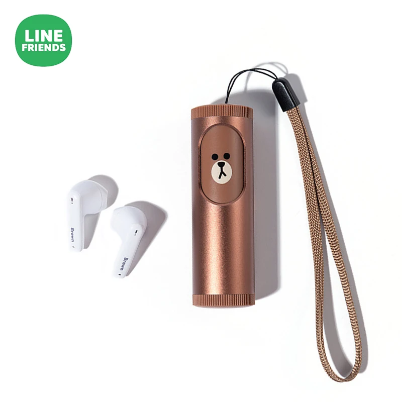 Беспроводные наушники-вкладыши Line Friends LFT E03 True TWS, игровые наушники «бурый медведь», Bluetooth-совместимые водонепроницаемые наушники