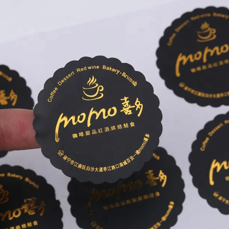 

Custom Design Logo Silver Gold Foil Printing paper Stickers Print water proof oem label stickers for packaging