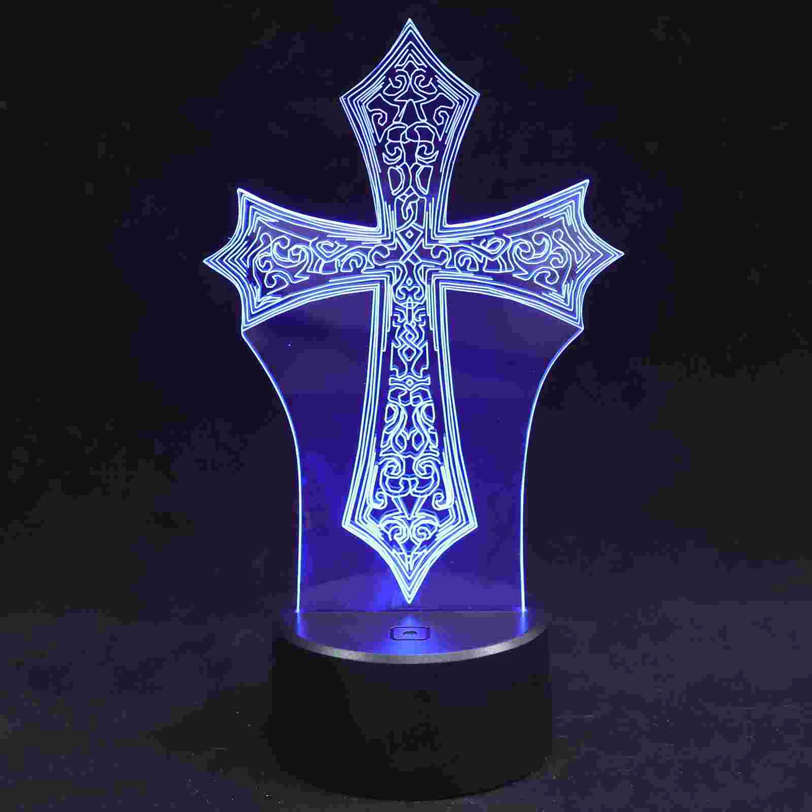 

Ночной светильник крестообразной формы, ночсветильник в религиозном стиле, семь цветов, 1 комплект