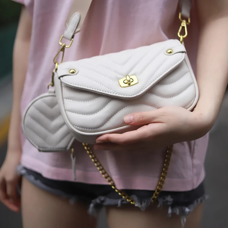 

Brand Crossbody Bags 2022 Luxury Designer Handbag For Women 2 Pc/Set Embroidery Thread Chain Shoulder Messenger Bag Bolso Mujer