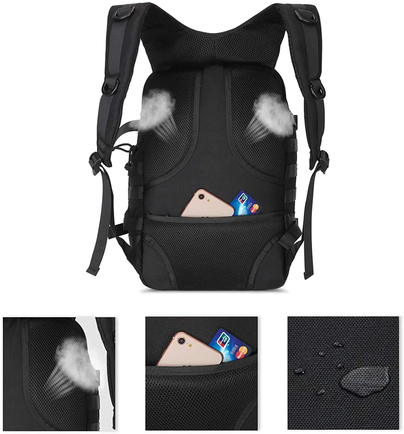 Military Tactical Backpack, Army 3 Day Assault Backpack, Field Army Backpack, Outdoor Mountaineering Backpack with USB Charging