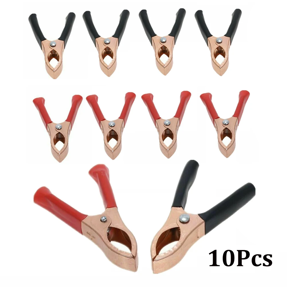 10Pcs 30A Car Alligator Clips Battery Clamps Crocodile Clip Aligator Clips Electrical Connection Battery Terminals 70 mm