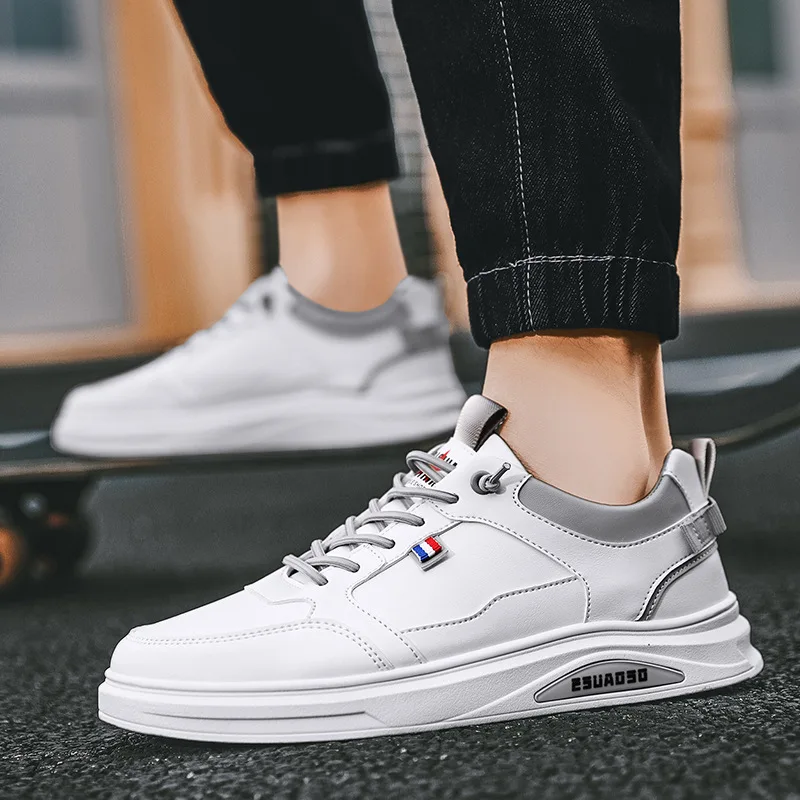 

Fashion Sneakers for Men Breathable Casual Shoes Lace Up Men Shoes Spring Leather Board Shoes Men Chaussure Homme