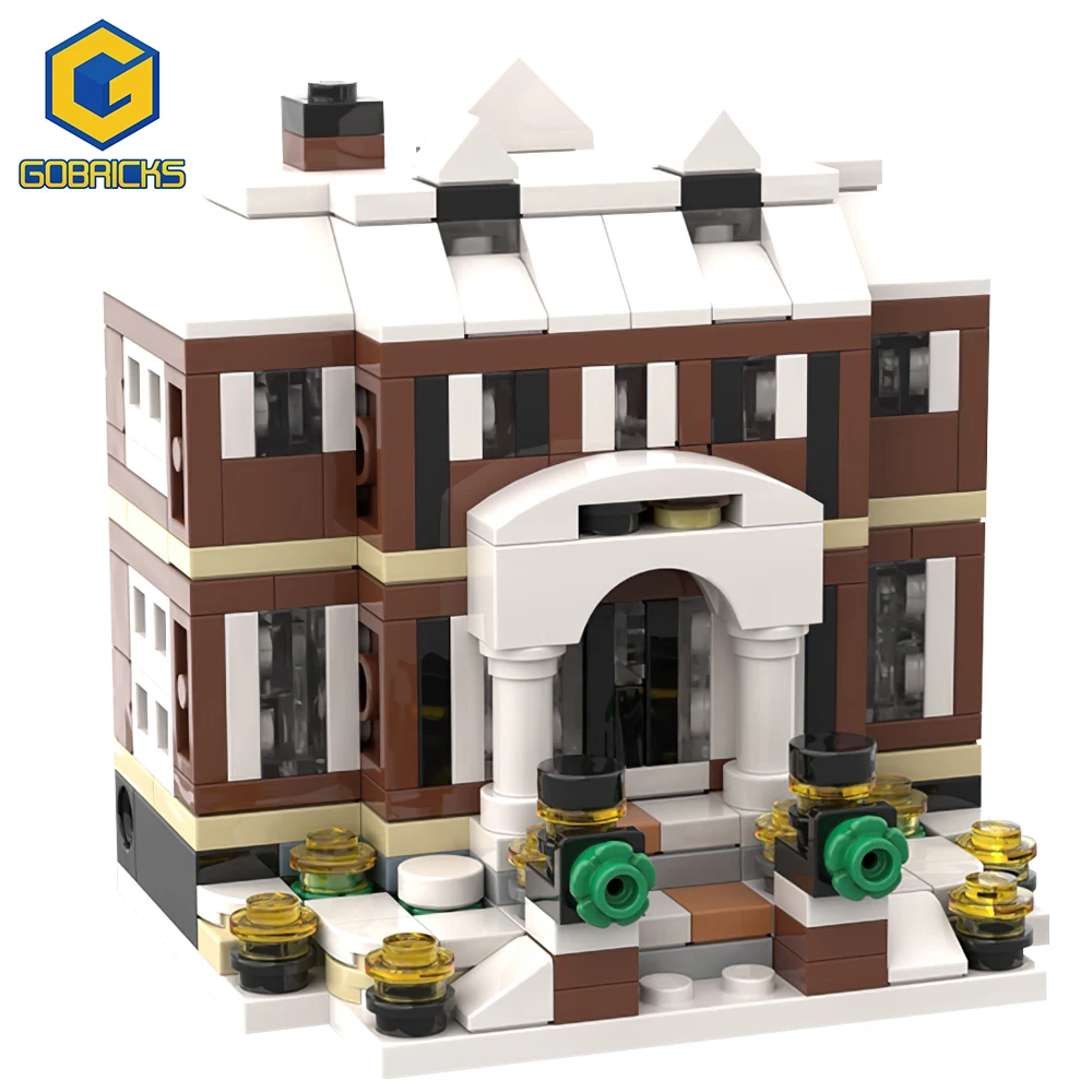 

Gobricks MOC Mini 21330 Home Alone House City Street Landscape Building Block Educational Toys For Kid Birthday Gift Juguetes