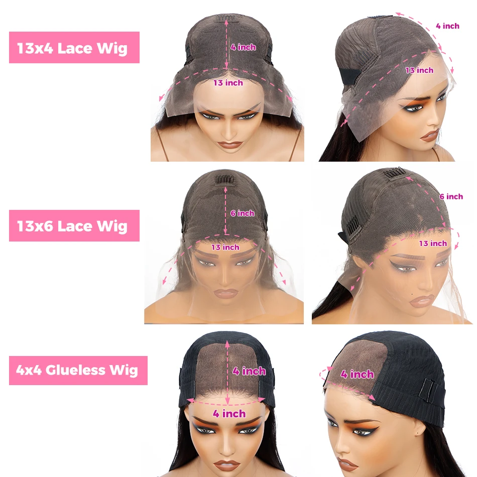 Парик женский прозрачный из натуральных волос 13x4 без клея