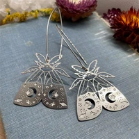 creative design hollow moon star planet irregular moth shape pendant earrings retro personality womens gift jewelry for her