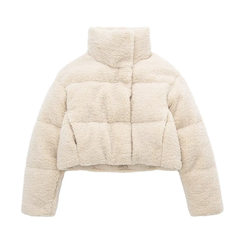 2022 Fleece Jacket Winter Warm Thicken Lamb Faux Fur Overcoat Casual Stand Collar Teddy Short Coat For Lady Street Wear
