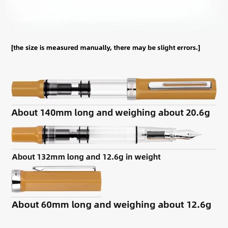 Перьевая ручка TWSBI ECO Amber с прозрачным корпусом, поршневым механизмом заправки и гладким пером для каллиграфии – идеальный подарок для любителей канцелярских товаров (art.: 3920d8ea72186) - 3920d8ea72186