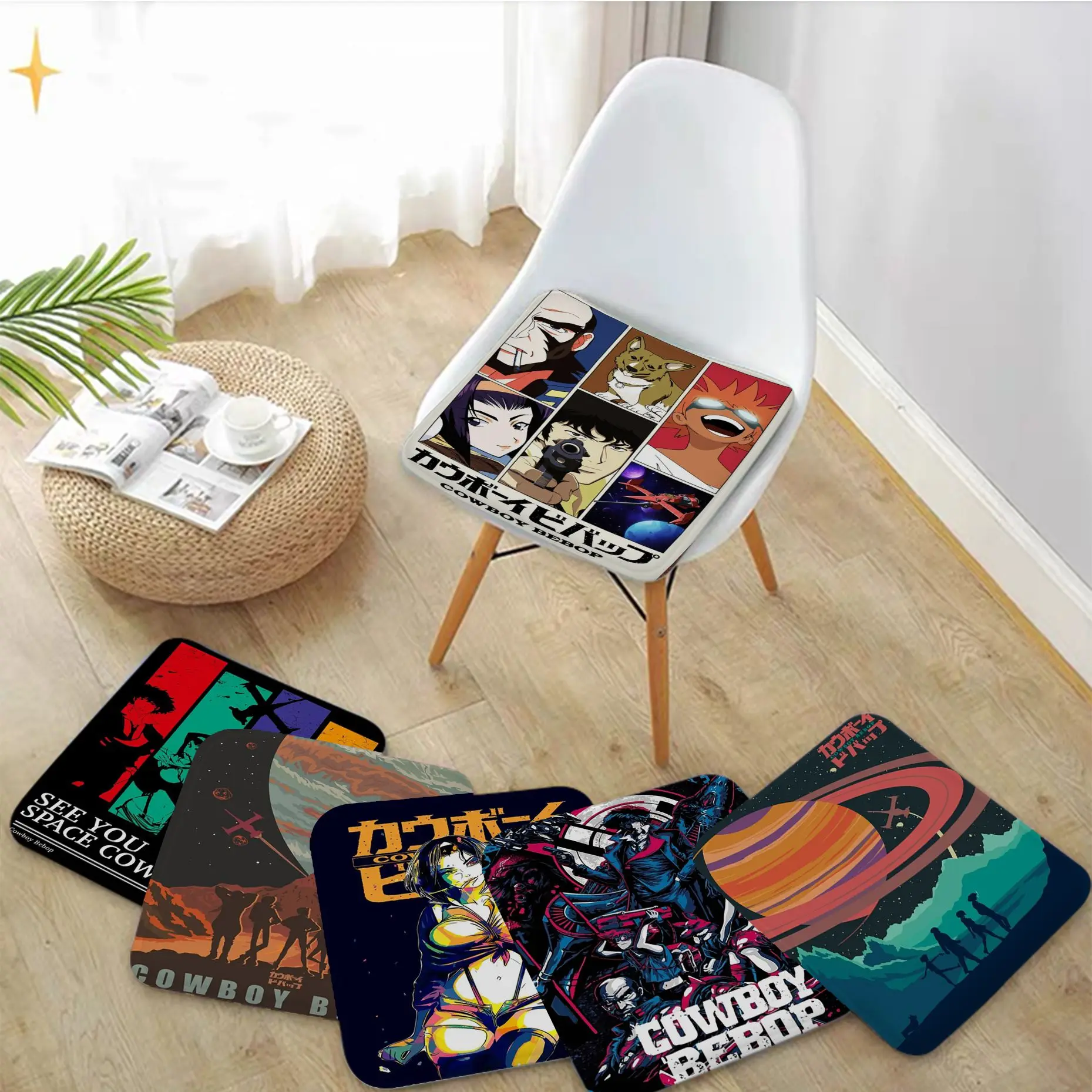 

Anime Cowboy Bebop Square Seat Cushion Office Dining Stool Pad Sponge Sofa Mat Non-Slip Chair Mat Pad