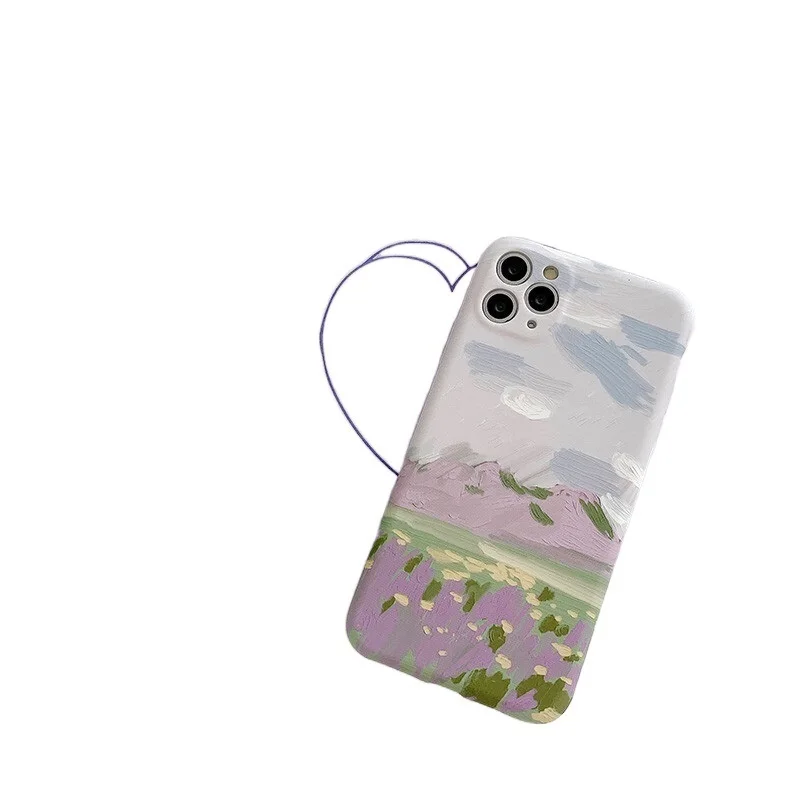 

Retro Art Oil Painting Landscape Flowers Phone Case For iPhone 11 Pro Max Xr Xs Max X 7 7 Plus 8 Plus Cases Soft Silicone Cover