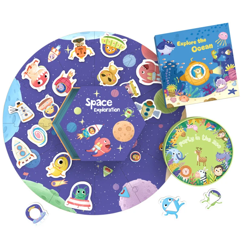 

Pinwheel Berman children's educational early childhood education toys double-layer three-dimensional puzzle animal cognitive