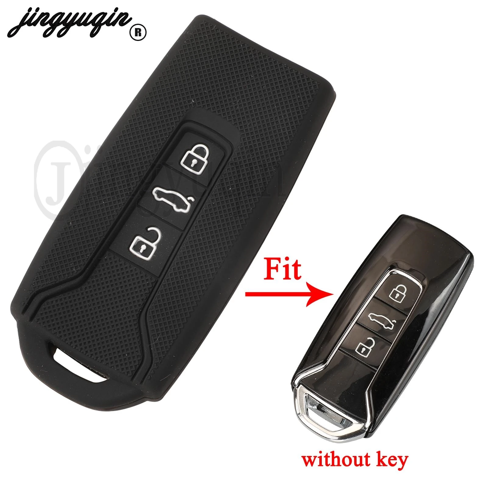 

Jingyuqin 3-кнопочный силиконовый чехол для дистанционного ключа автомобиля для Vw Volkswagen Touareg 2018 2019 2020 2021, защитный держатель брелока