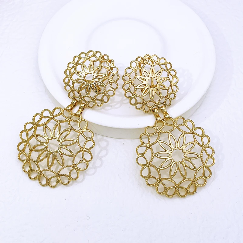 Женские серьги Роскошные Дизайнерские Большие серьги-подвески двухцветные