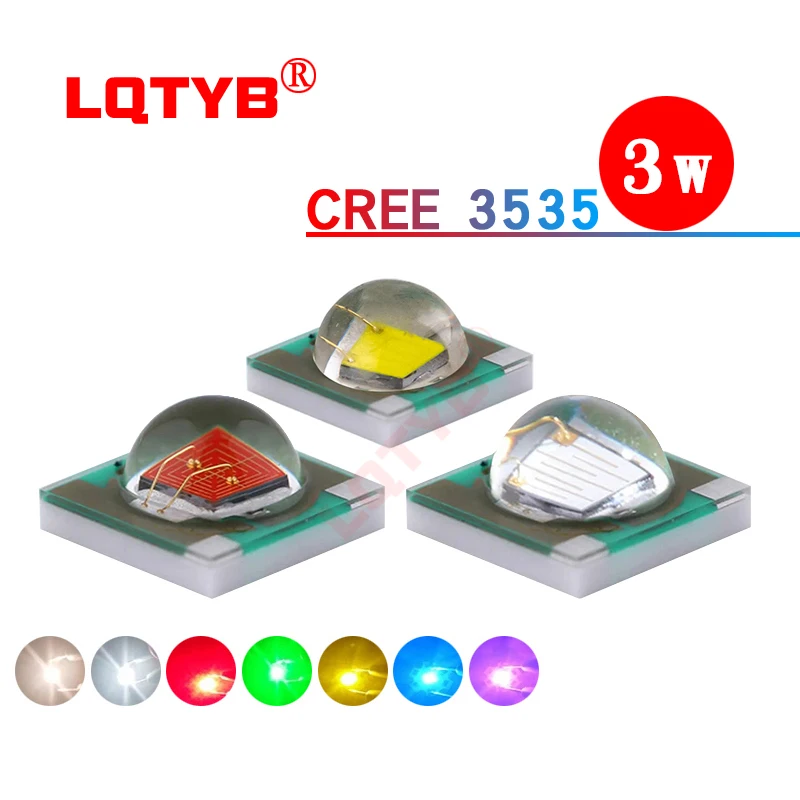 

Светодиодные лампы XPE3535 LQTYB, красные, желтые, синие, зеленые