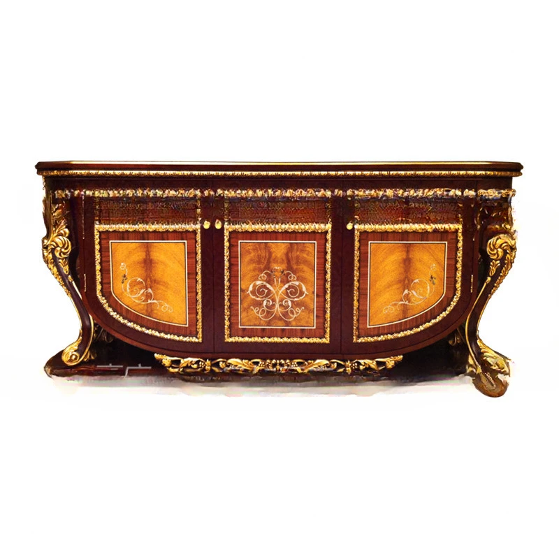 

Набор из обеденного стола и стула с резьбой по дереву, Высококачественная мебель для виллы, круглый обеденный стол с поворотным столом