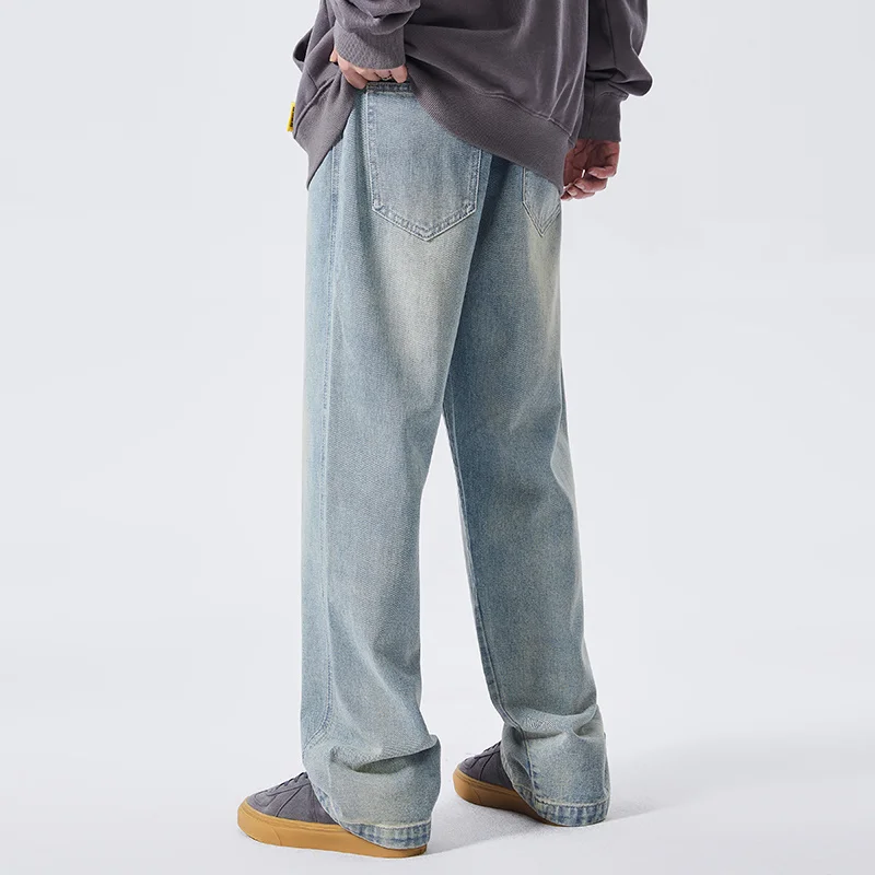 Blue Baggy Jeans Men Fashion Casual Straight Jeans Men Japanese Streetwear Hip Hop Loose Denim Pants Mens Trousers S-3XL