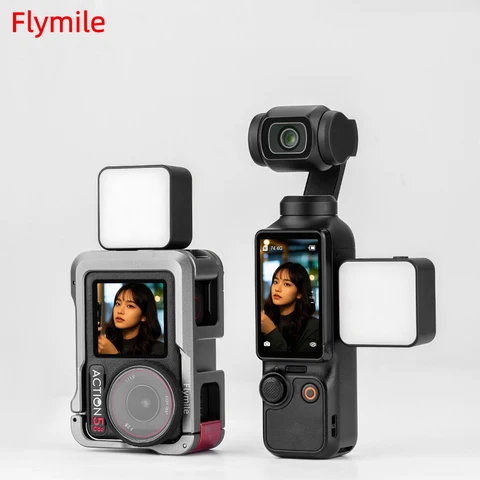 Магнитный заполняющий светильник Flymile для DJI Pocket 3, светильник для видеоблога, мини-светодиодная экшн-камера, заполняющий свет для видео, комбинированная фотография