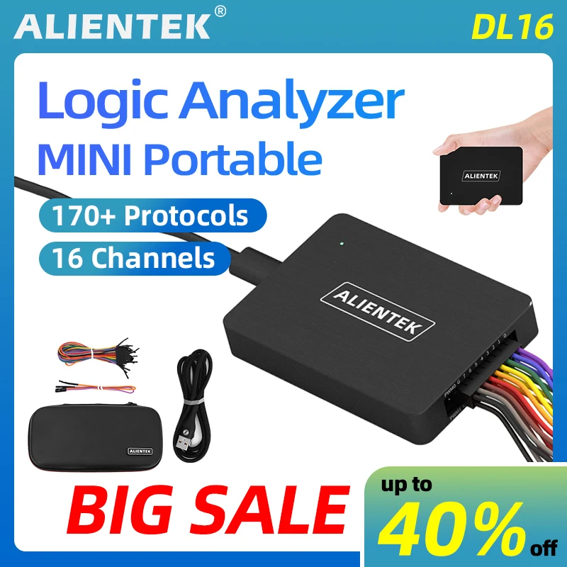 Фото Логический анализатор ALIENTEK DL16, анализатор USB-протокола 250 МГц, максимальная скорость выборки 16 каналов, программное обеспечение для декодирования интерфейса ARM FPGA №1
