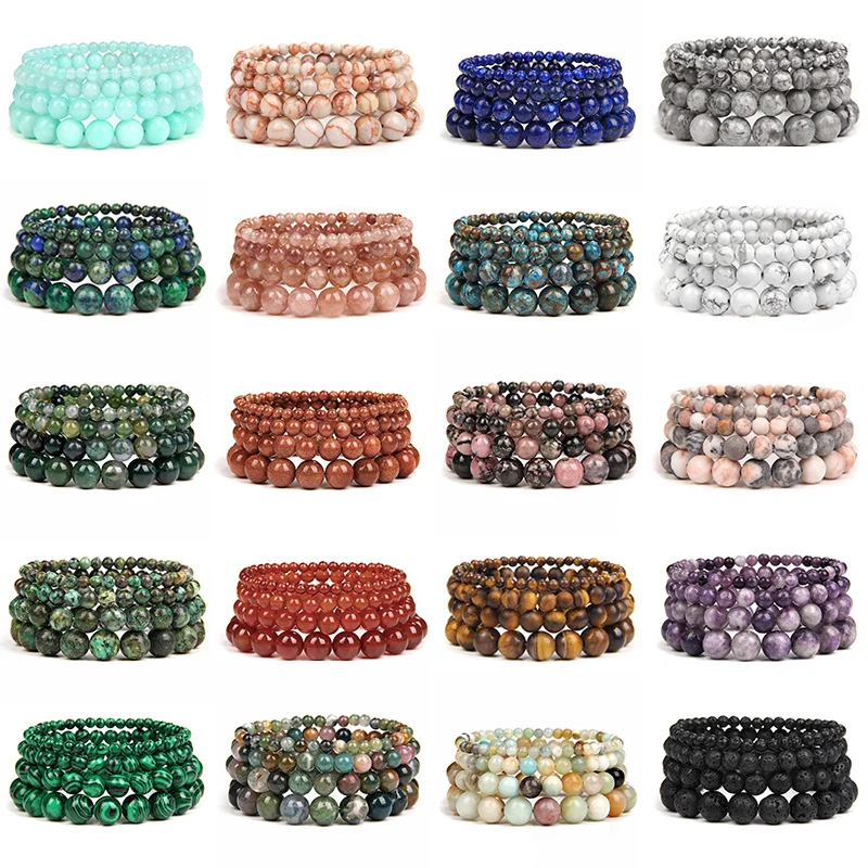 Браслет из бисера с натуральным камнем для мужчин и женщин Ювелирное Украшение