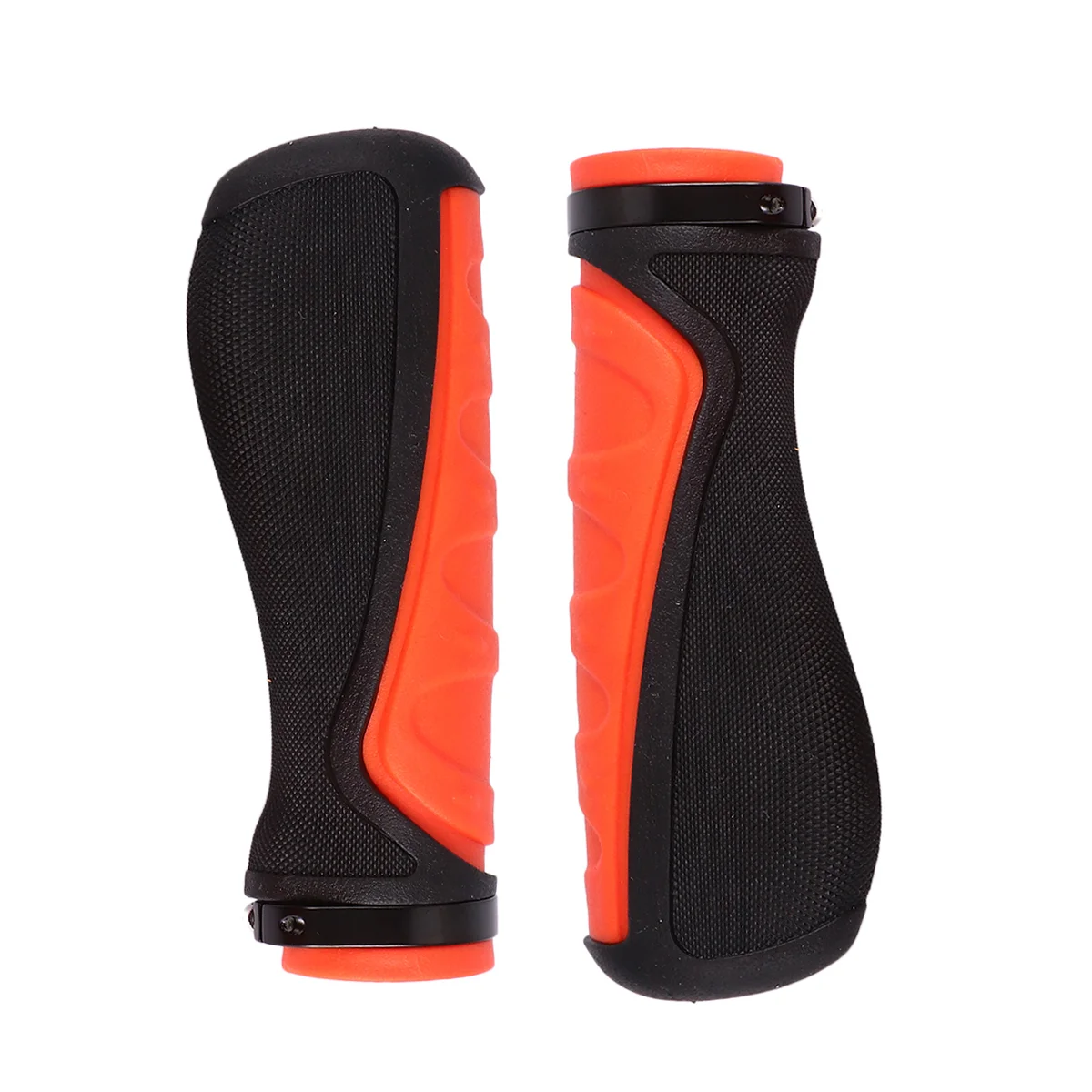 

2pcs Comfortable MTB Handlebar Grips Rubber Anti-slip Bike Handlebar Cover Hand Grips (Black and Orange) Accessories parts