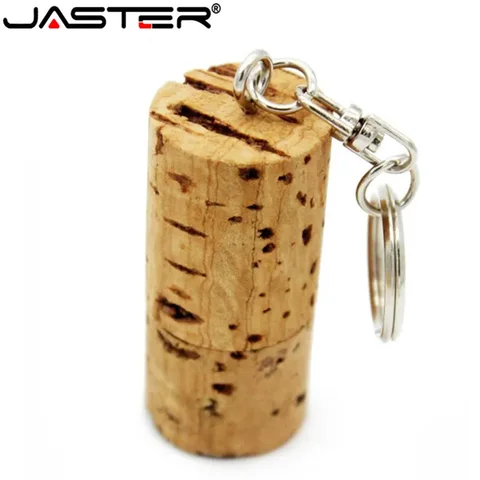 USB-накопитель JASTER, деревянная пробка, ручка, бесплатный индивидуальный логотип, флэш-накопитель, мягкая деревянная пробка для бутылки, 64 ГБ, 32 ГБ, бесплатный брелок в подарок