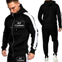 autumn winter design logo men sets simple custom graphic casual tracksuit fashion diy print sports fitness mens clothing