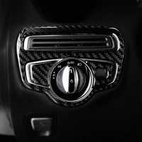 3pcs car carbon fiber headlight switch frame cover decorative trim for mercedes benz c class w205 c180 c200 c300 glc260