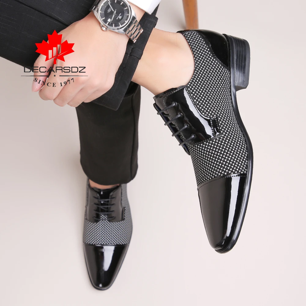 

DECARSDZ Men Dress Shoes 2022 New Fashion Formal Shoes Man Wedding Party Comfy Classic Design High Quality Leather Men Shoes