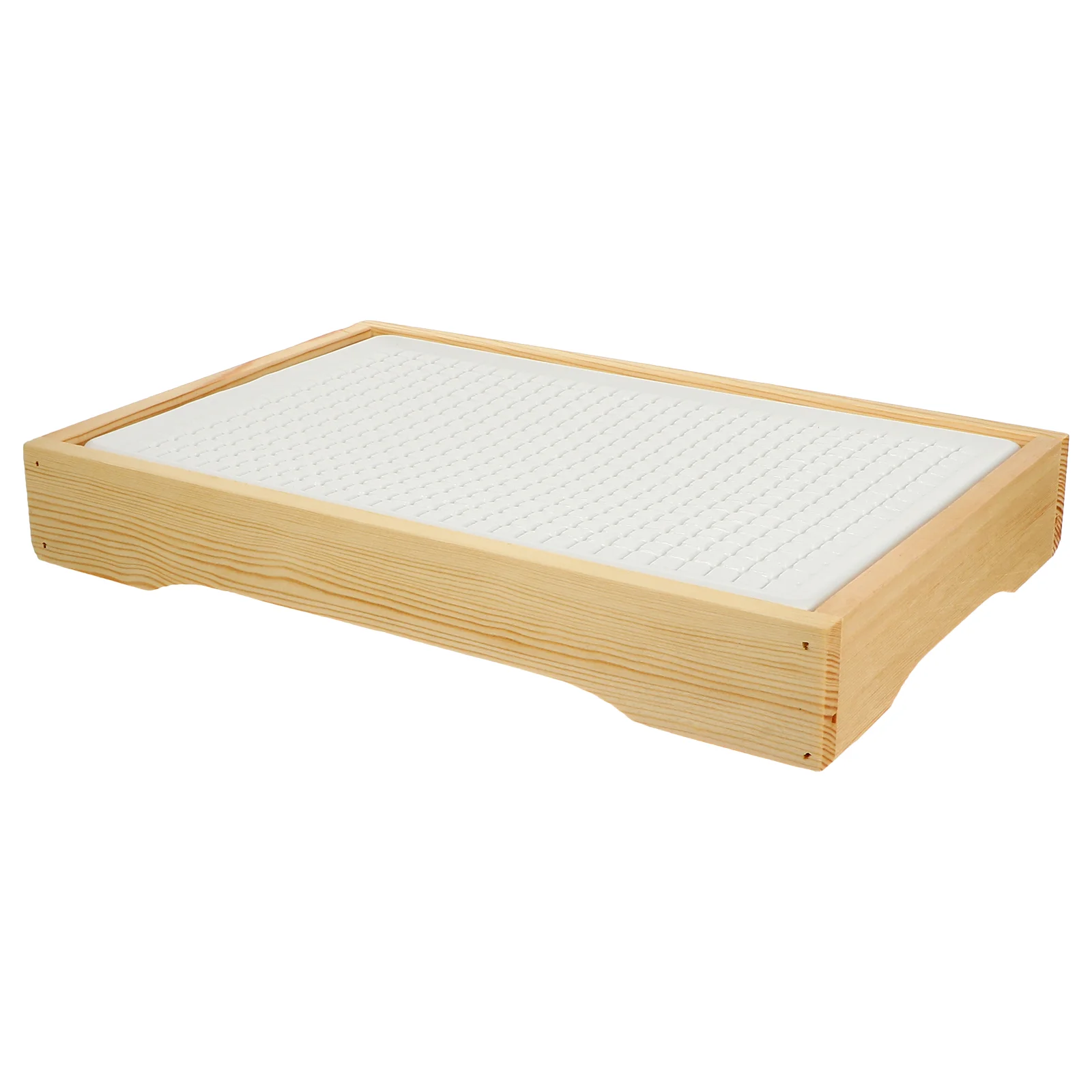 

Plastic Serving Tray Sushi Tray Seafood Dish Wooden Plate Dinner Retain Freshness Serving Plates Cold Insulation