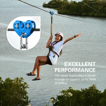 Lixada 30KN Cable Trolley Pulley with Ball Bearing Outdoor Rock Ice Climbing Accessories Caving Rescue Aluminum Alloy Pulley 2