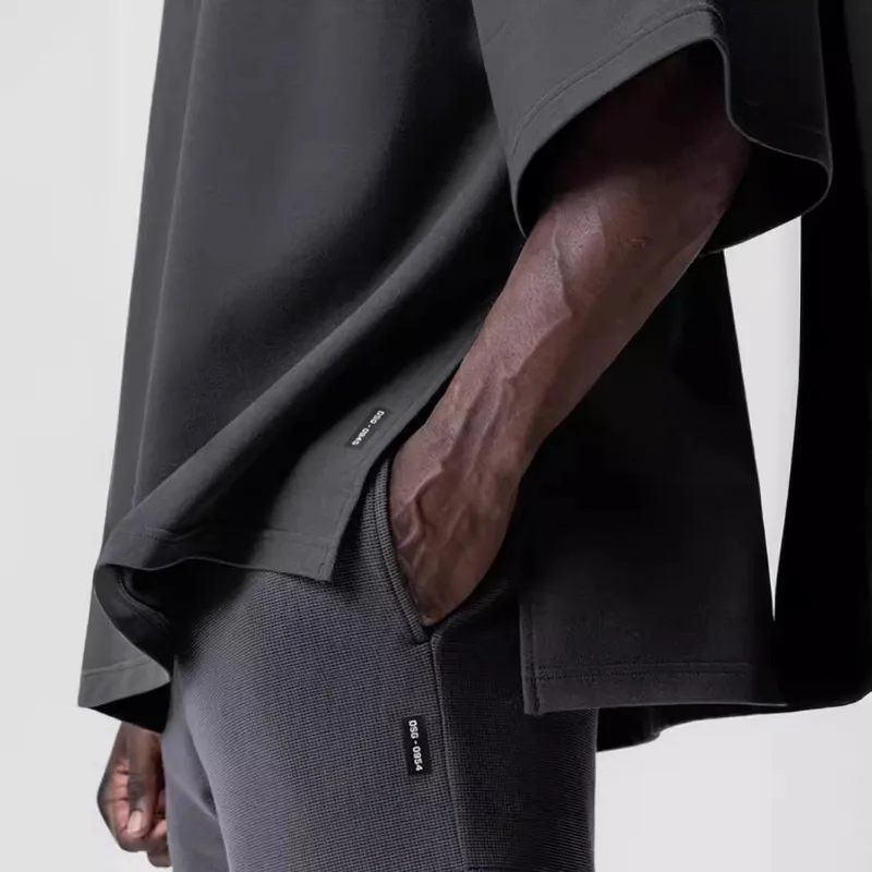 Футболка мужская хлопковая оверсайз с V-образным вырезом и коротким рукавом