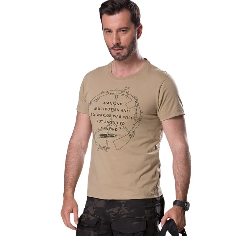 

FREE SOLDIER outdoor sports camping hiking tactical round neck t shirt for men short sleeve in summer