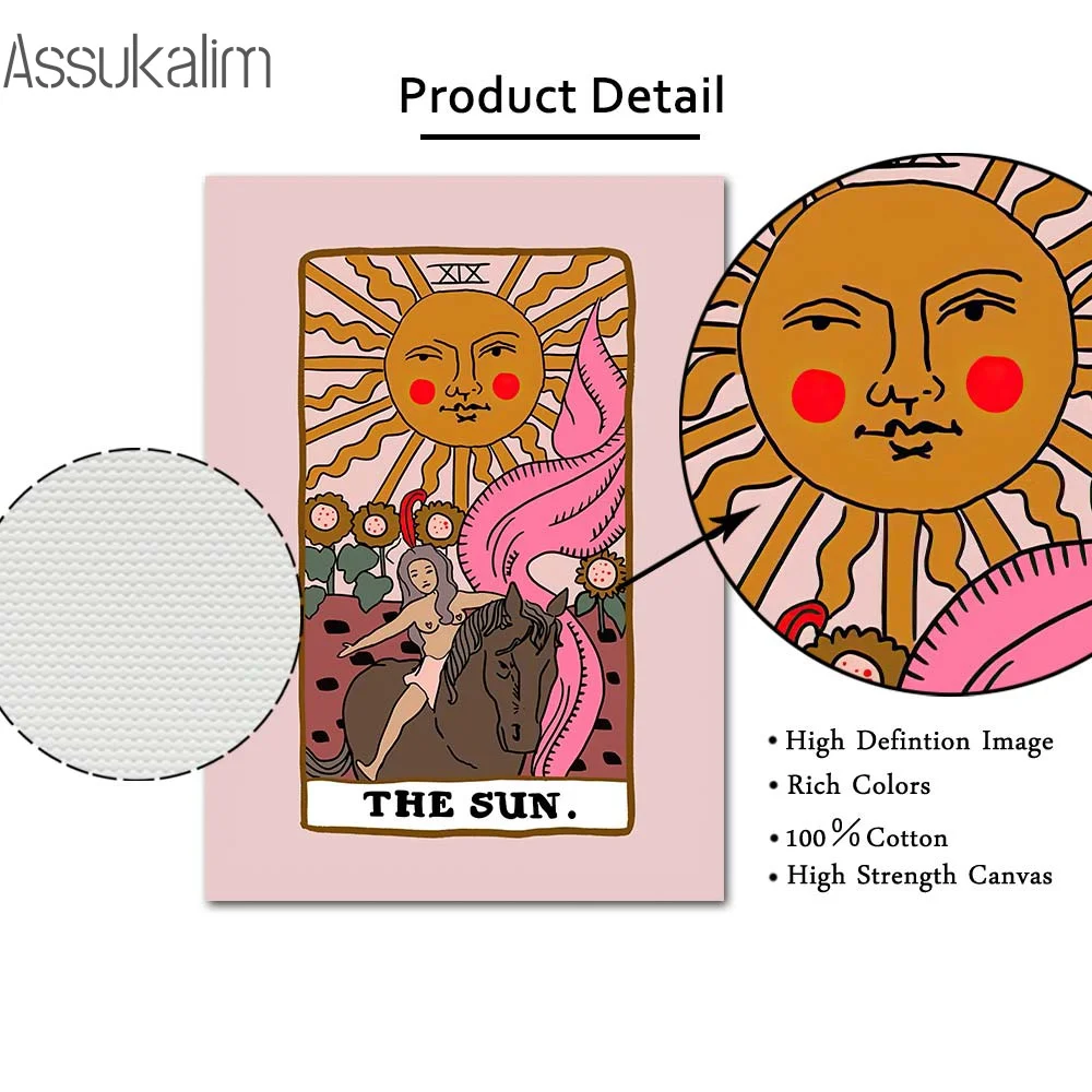 Настенные постеры с изображением игральных карт и солнца абстрактные картины на